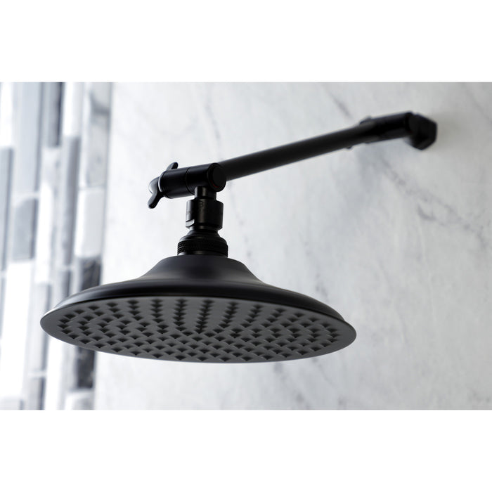 Kingston Heirloom K136K0MB - Victorian 7-3/4 Inch Round Raindrop Brass Shower Head with 10-Inch High-Low Adjustable Shower Arm, Matte Black