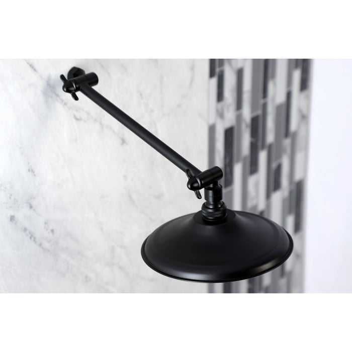 Kingston Heirloom K136K0MB - Victorian 7-3/4 Inch Round Raindrop Brass Shower Head with 10-Inch High-Low Adjustable Shower Arm, Matte Black