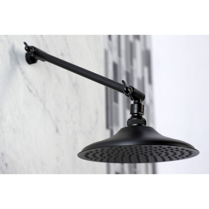 Kingston Heirloom K136K0MB - Victorian 7-3/4 Inch Round Raindrop Brass Shower Head with 10-Inch High-Low Adjustable Shower Arm, Matte Black