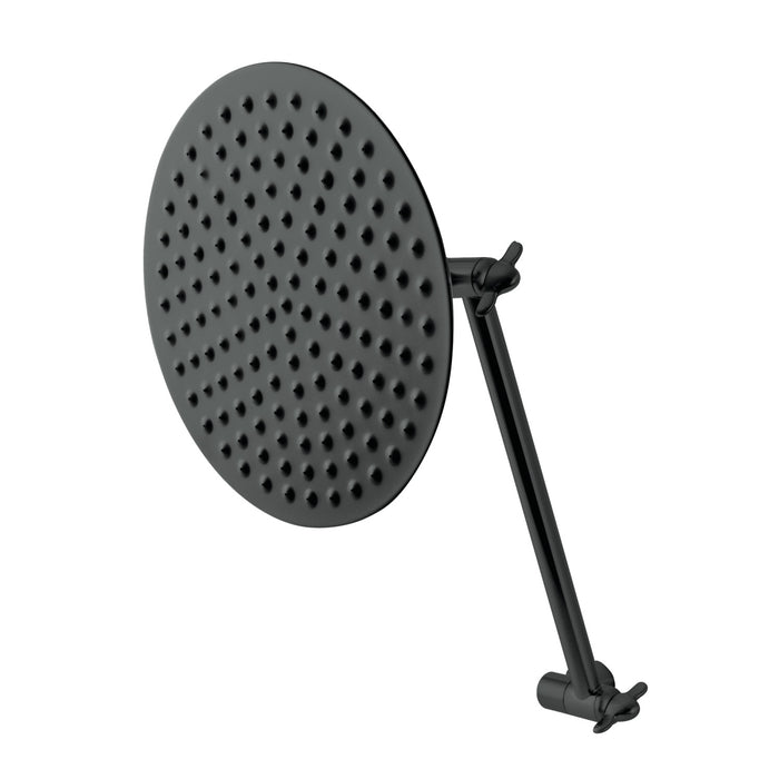 Kingston Heirloom K136K0MB - Victorian 7-3/4 Inch Round Raindrop Brass Shower Head with 10-Inch High-Low Adjustable Shower Arm, Matte Black