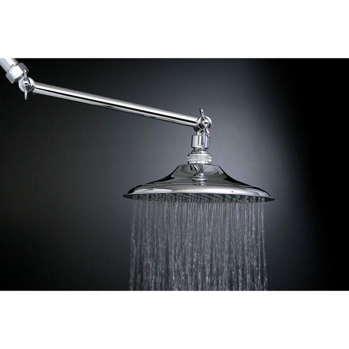 Kingston Heirloom K136K1 - Victorian 7-3/4 Inch Round Raindrop Brass Shower Head with 10-Inch High-Low Adjustable Shower Arm, Polished Chrome