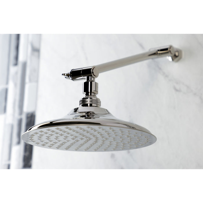 Kingston Heirloom K136K6 - Victorian 7-3/4 Inch Round Raindrop Brass Shower Head with 10-Inch High-Low Adjustable Shower Arm, Polished Nickel