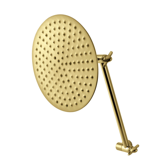 Shower Scape K136K7 7-3/4 Inch Brass Shower Head with 10-Inch High-Low Shower Arm, Brushed Brass