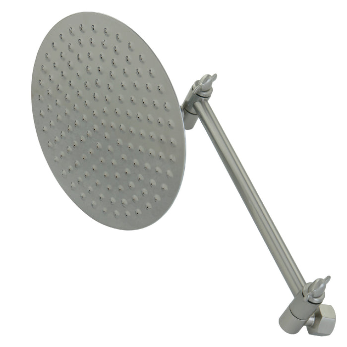 Kingston Heirloom K136K8 - Victorian 7-3/4 Inch Round Raindrop Brass Shower Head with 10-Inch High-Low Adjustable Shower Arm, Brushed Nickel