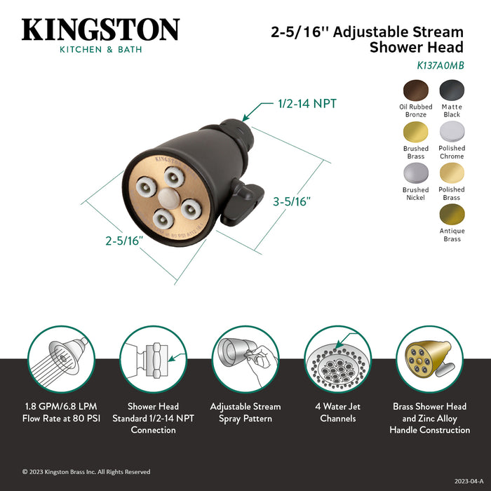 Shower Scape K137A7 2-1/4 Inch Brass Adjustable Shower Head, Brushed Brass