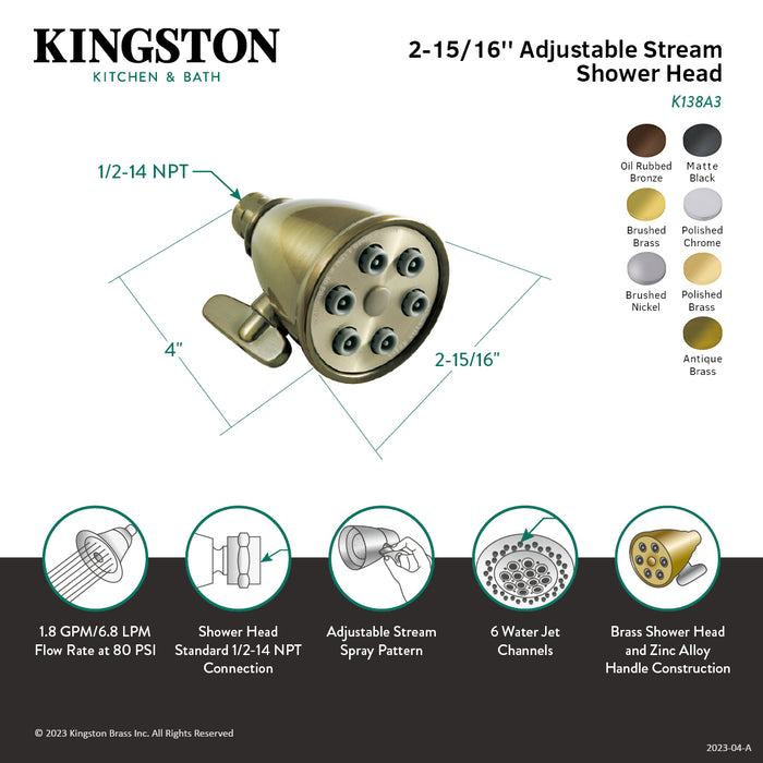 Shower Scape K138A5 3-Inch Brass Adjustable Shower Head, Oil Rubbed Bronze