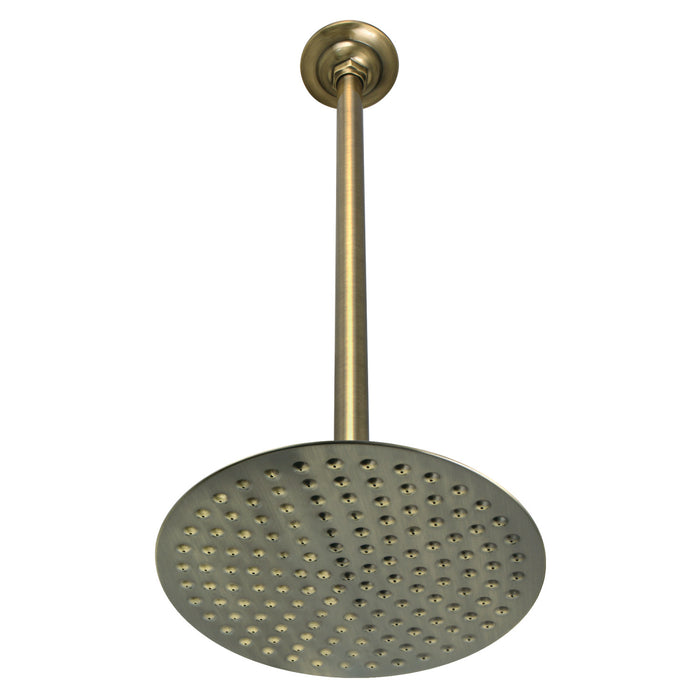 Shower Scape K236K23 7-3/4 Inch Brass Shower Head with 17-Inch Ceiling Support, Antique Brass