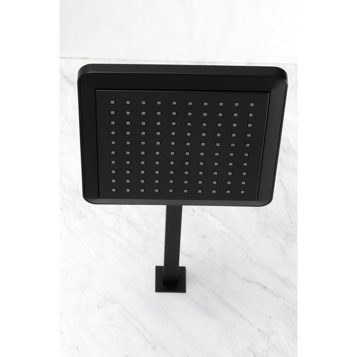 Shower Scape K250A0CK 9-5/8-Inch Square Raindrop ABS Shower Head with 15-3/4-Inch Shower Arm, Matte Black