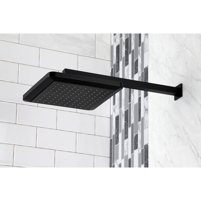 Shower Scape K250A0CK 9-5/8-Inch Square Raindrop ABS Shower Head with 15-3/4-Inch Shower Arm, Matte Black
