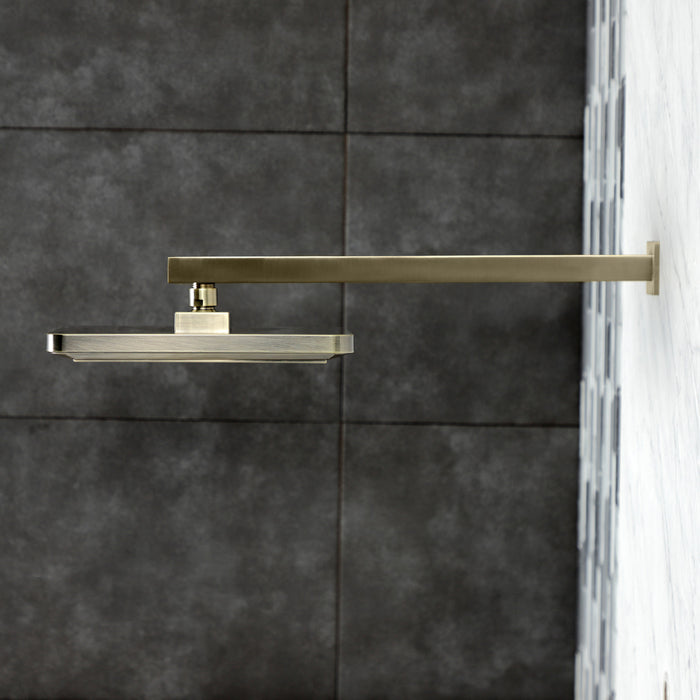 Kingston Sona K250A3CK - Claremont 9-5/8-Inch Square Raindrop ABS Shower Head with 15-3/4-Inch Shower Arm, Antique Brass
