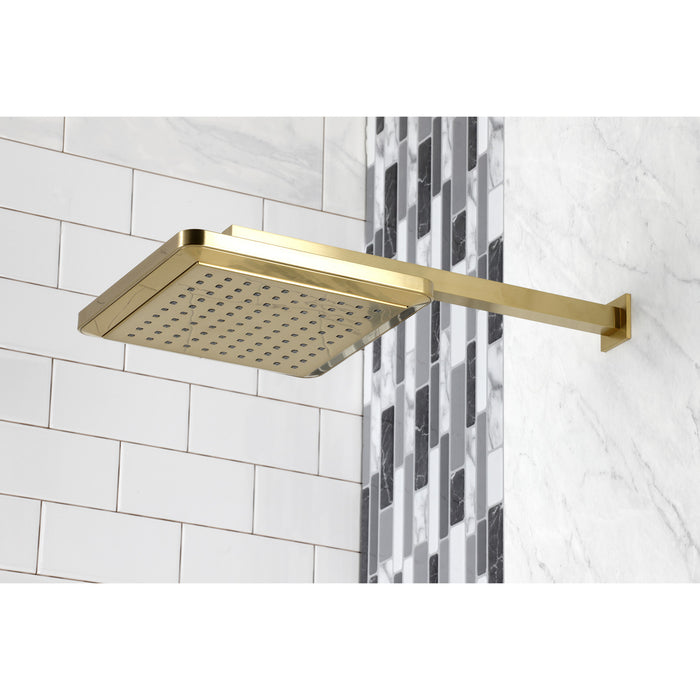 Kingston Sona K250A7CK - Claremont 9-5/8-Inch Square Raindrop ABS Shower Head with 15-3/4-Inch Shower Arm, Brushed Brass