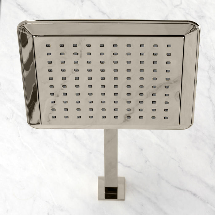Kingston Sona K251A6CK - Claremont 9-5/8 Inch Square Raindrop ABS Shower Head with 15-3/4 Inch Shower Arm, Polished Nickel