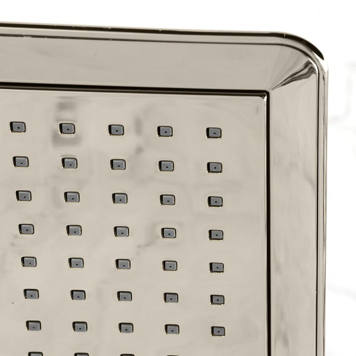 Kingston Sona K251A6CK - Claremont 9-5/8 Inch Square Raindrop ABS Shower Head with 15-3/4 Inch Shower Arm, Polished Nickel