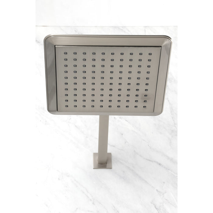 Kingston Sona K251A8CK - Claremont 9-5/8 Inch Square Raindrop ABS Shower Head with 15-3/4 Inch Shower Arm, Brushed Nickel