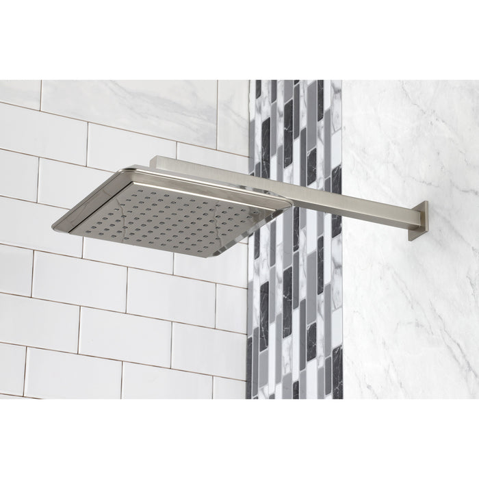 Kingston Sona K251A8CK - Claremont 9-5/8 Inch Square Raindrop ABS Shower Head with 15-3/4 Inch Shower Arm, Brushed Nickel
