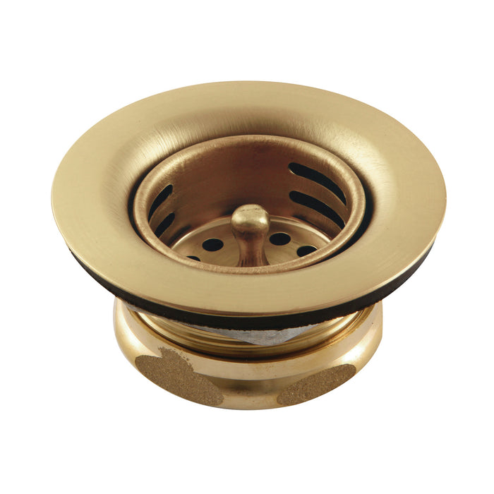 Tacoma K461BBB Stainless Steel Bar Sink Basket Strainer with Brass Nut, Brushed Brass