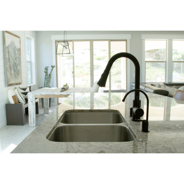 Americana K6190 Single-Handle 1-Hole Deck Mount Water Filtration Faucet, Matte Black