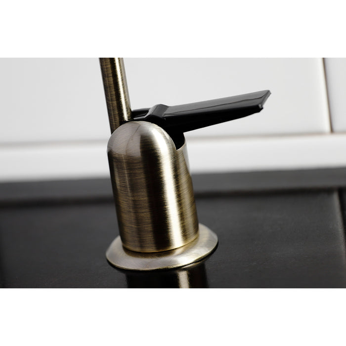 Americana K6193 Single-Handle 1-Hole Deck Mount Water Filtration Faucet, Antique Brass