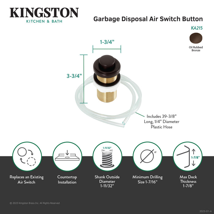 Trimscape KA215 Garbage Disposal Air Switch Button, Oil Rubbed Bronze
