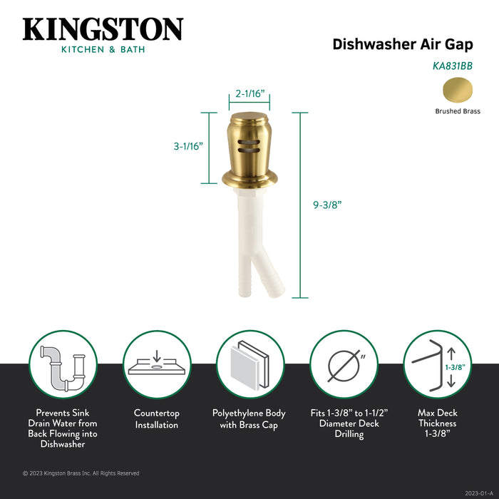 Trimscape KA831BB Dishwasher Air Gap, Brushed Brass