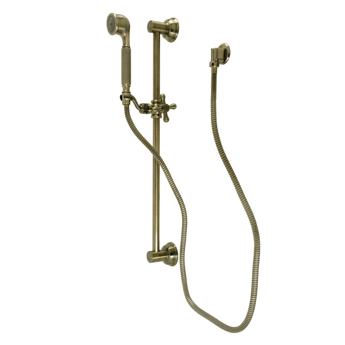 Kingston Heirloom KAK3323W3 - Made To Match Shower System with 24-Inch Slide/Grab Bar and Hand Shower, Antique Brass