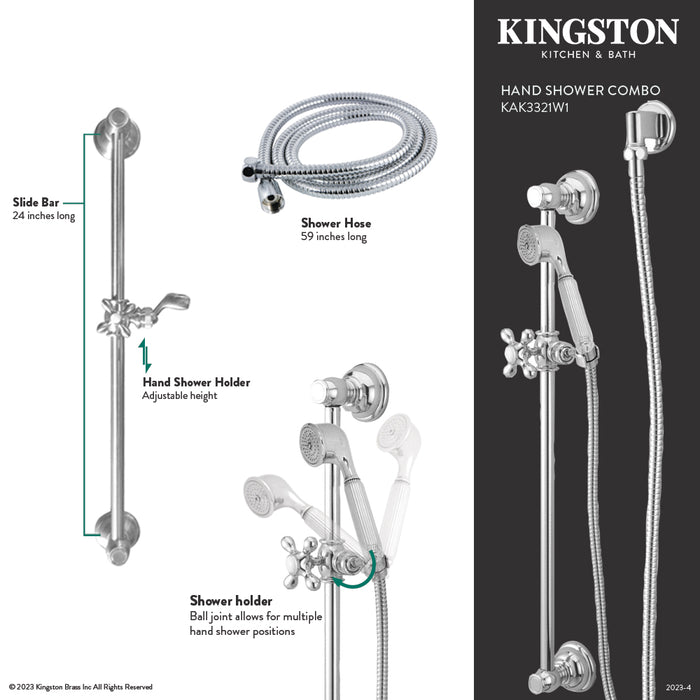 Made To Match KAK3327W7 Hand Shower Combo with Slide Bar, Brushed Brass