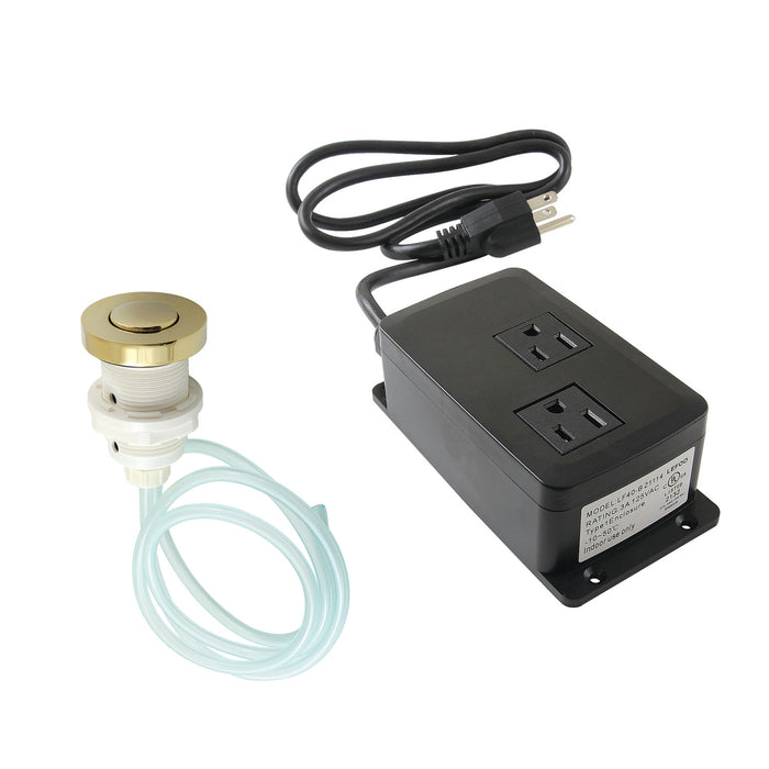 Kingston Trimscape KAMDK312 Dual Outlet Garbage Disposal Air Switch Kit, Polished Brass