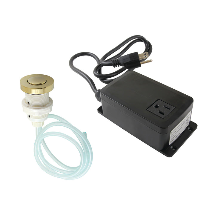 Kingston Trimscape KAMSK312 Single Outlet Garbage Disposal Air Switch Kit, Polished Brass