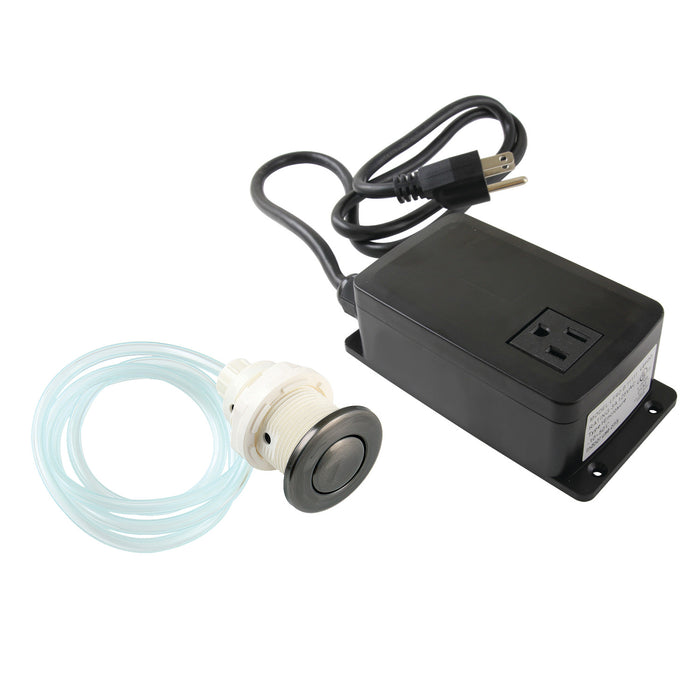 Kingston Trimscape KASK31VN Single Outlet Garbage Disposal Air Switch Kit, Black Stainless