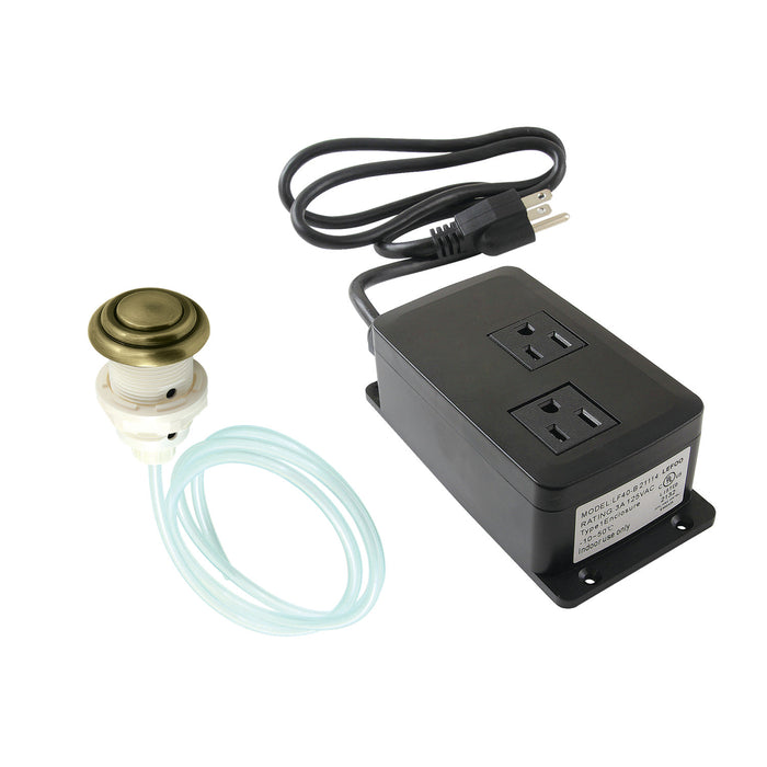 Kingston Heirloom KATDK31AB - Trimscape Dual Outlet Garbage Disposal Air Switch Kit, Antique Brass