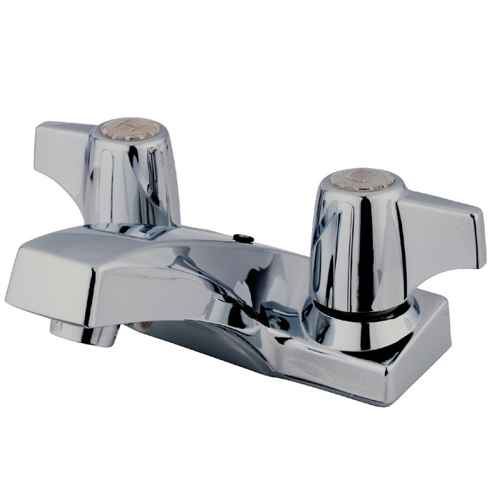 Columbia KB100B Two-Handle 3-Hole Deck Mount 4" Centerset Bathroom Faucet with Brass Pop-Up, Polished Chrome