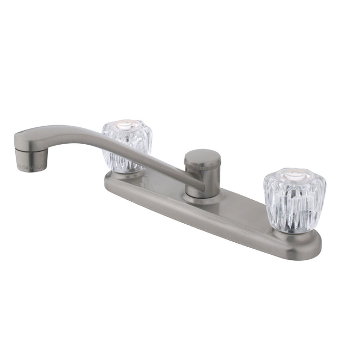 Kingston Tulare KB111SN - Americana Two-Handle 2-Hole 8" Centerset Kitchen Faucet, Brushed Nickel