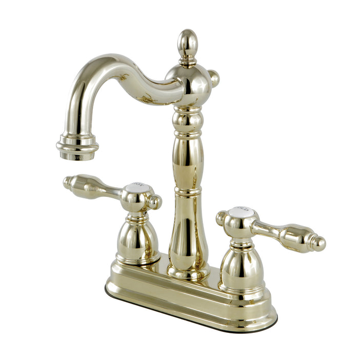 Tudor KB1492TAL Two-Handle 2-Hole Deck Mount Bar Faucet, Polished Brass