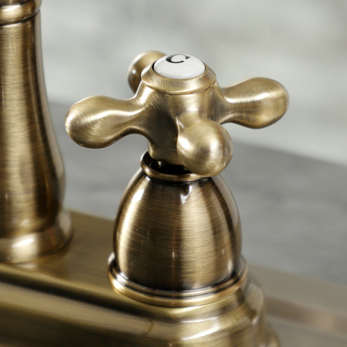 Heritage KB1493AX Two-Handle 2-Hole Deck Mount Bar Faucet, Antique Brass
