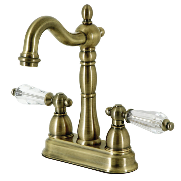 Wilshire KB1493WLL Two-Handle 2-Hole Deck Mount Bar Faucet, Antique Brass