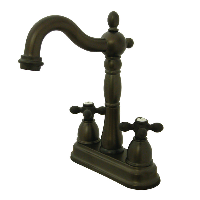 Heritage KB1495AX Two-Handle 2-Hole Deck Mount Bar Faucet, Oil Rubbed Bronze