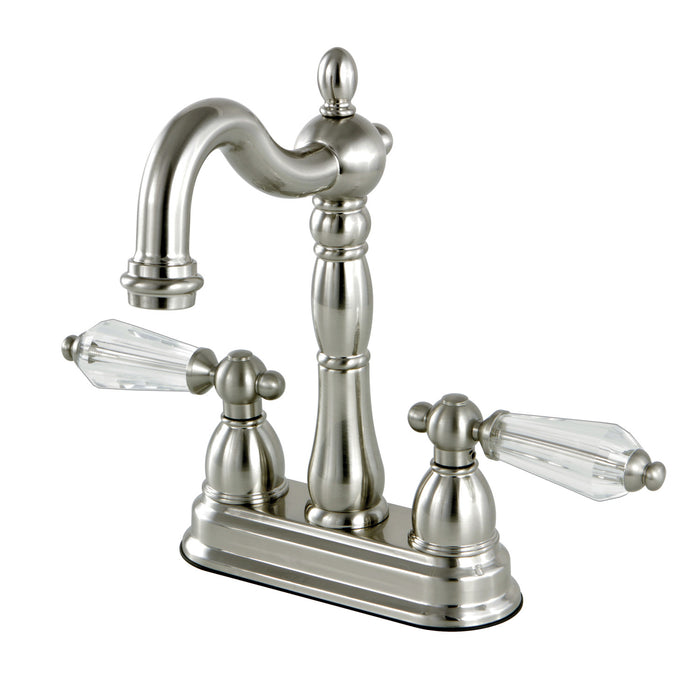 Wilshire KB1498WLL Two-Handle 2-Hole Deck Mount Bar Faucet, Brushed Nickel