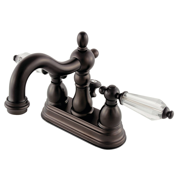 Wilshire KB1605WLL Two-Handle 3-Hole Deck Mount 4" Centerset Bathroom Faucet with Plastic Pop-Up, Oil Rubbed Bronze