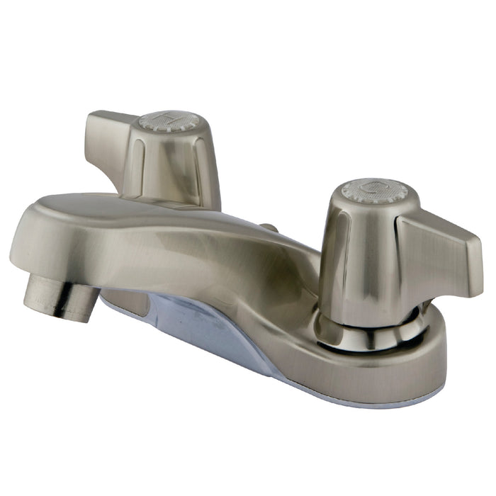 Americana KB160SNLP Two-Handle 3-Hole Deck Mount 4" Centerset Bathroom Faucet, Brushed Nickel