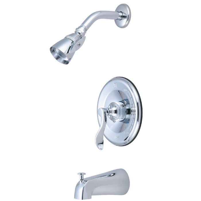 NuFrench KB1631DFL Single-Handle 3-Hole Wall Mount Tub and Shower Faucet, Polished Chrome