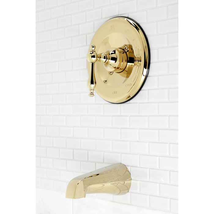 KB1632NLTO Single-Handle 2-Hole Wall Mount Tub and Shower Faucet Tub Only, Polished Brass