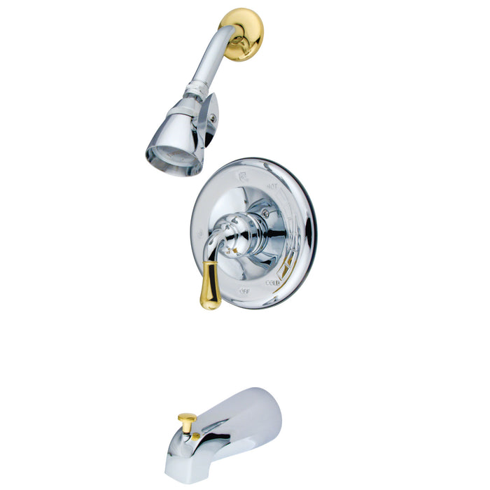 Magellan KB1634 Single-Handle 3-Hole Wall Mount Tub and Shower Faucet, Polished Chrome/Polished Brass