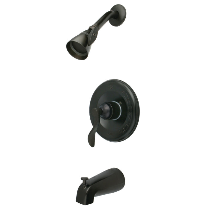 NuFrench KB1635DFL Single-Handle 3-Hole Wall Mount Tub and Shower Faucet, Oil Rubbed Bronze