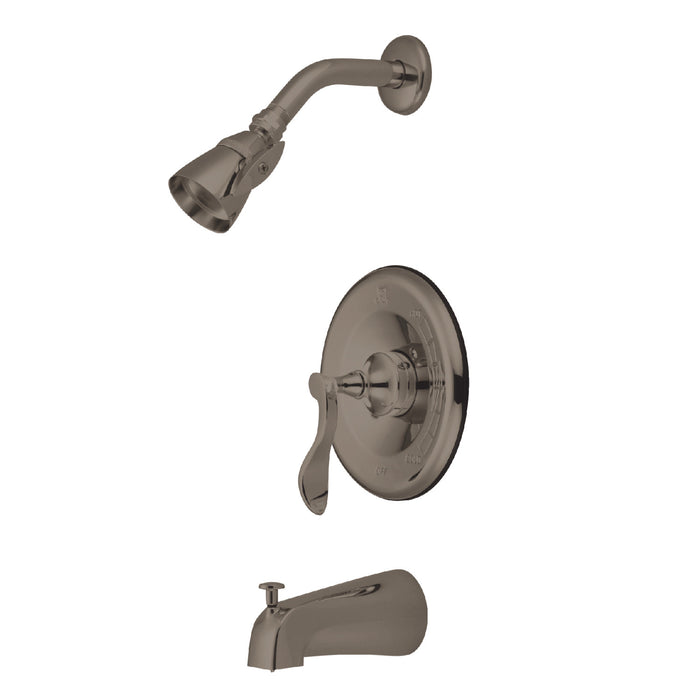 Century KB1638CFL Single-Handle 3-Hole Wall Mount Tub and Shower Faucet, Brushed Nickel