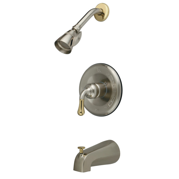 Magellan KB1639 Single-Handle 3-Hole Wall Mount Tub and Shower Faucet, Brushed Nickel/Polished Brass