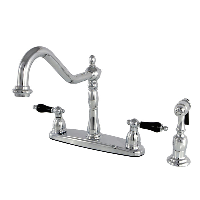 Duchess KB1751PKLBS Two-Handle 4-Hole Deck Mount 8" Centerset Kitchen Faucet with Side Sprayer, Polished Chrome