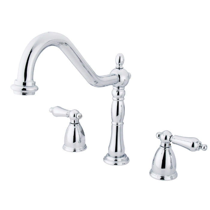 Heritage KB1791ALLS Two-Handle 3-Hole Deck Mount Widespread Kitchen Faucet, Polished Chrome
