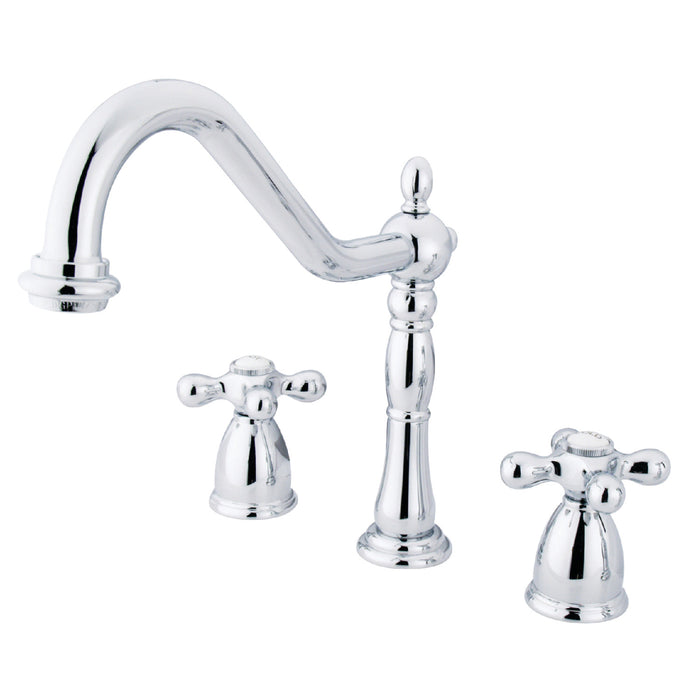 Heritage KB1791AXLS Two-Handle 3-Hole Deck Mount Widespread Kitchen Faucet, Polished Chrome