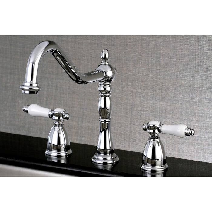 Bel-Air KB1791BPLLS Two-Handle 3-Hole Deck Mount Widespread Kitchen Faucet, Polished Chrome
