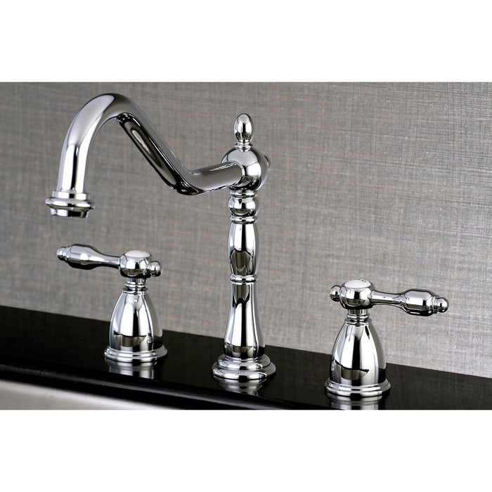 Tudor KB1791TALLS Two-Handle 3-Hole Deck Mount Widespread Kitchen Faucet, Polished Chrome